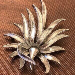 Designer Art Deco Boucher Silver Tone Brooch - Signed
